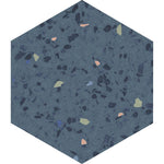 Stormy Sky Terrazzo Hex Porcelain Tile