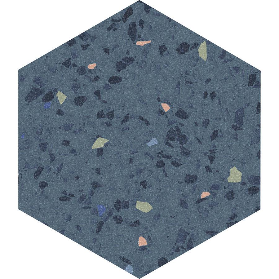 Stormy Sky Terrazzo Hex Porcelain Tile