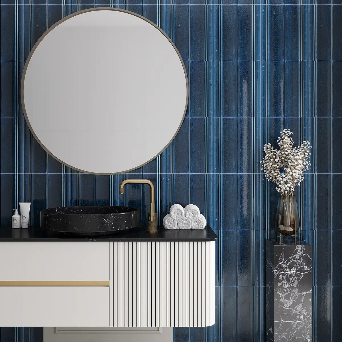 Struktura Blue Dimensional Porcelain Tile | Tile Club