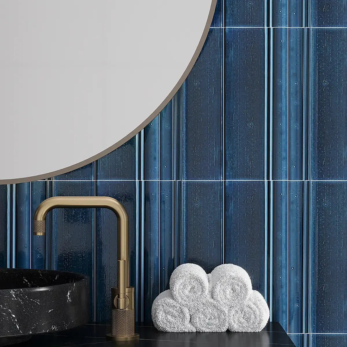 Struktura Blue Dimensional Porcelain Tile | Tile Club