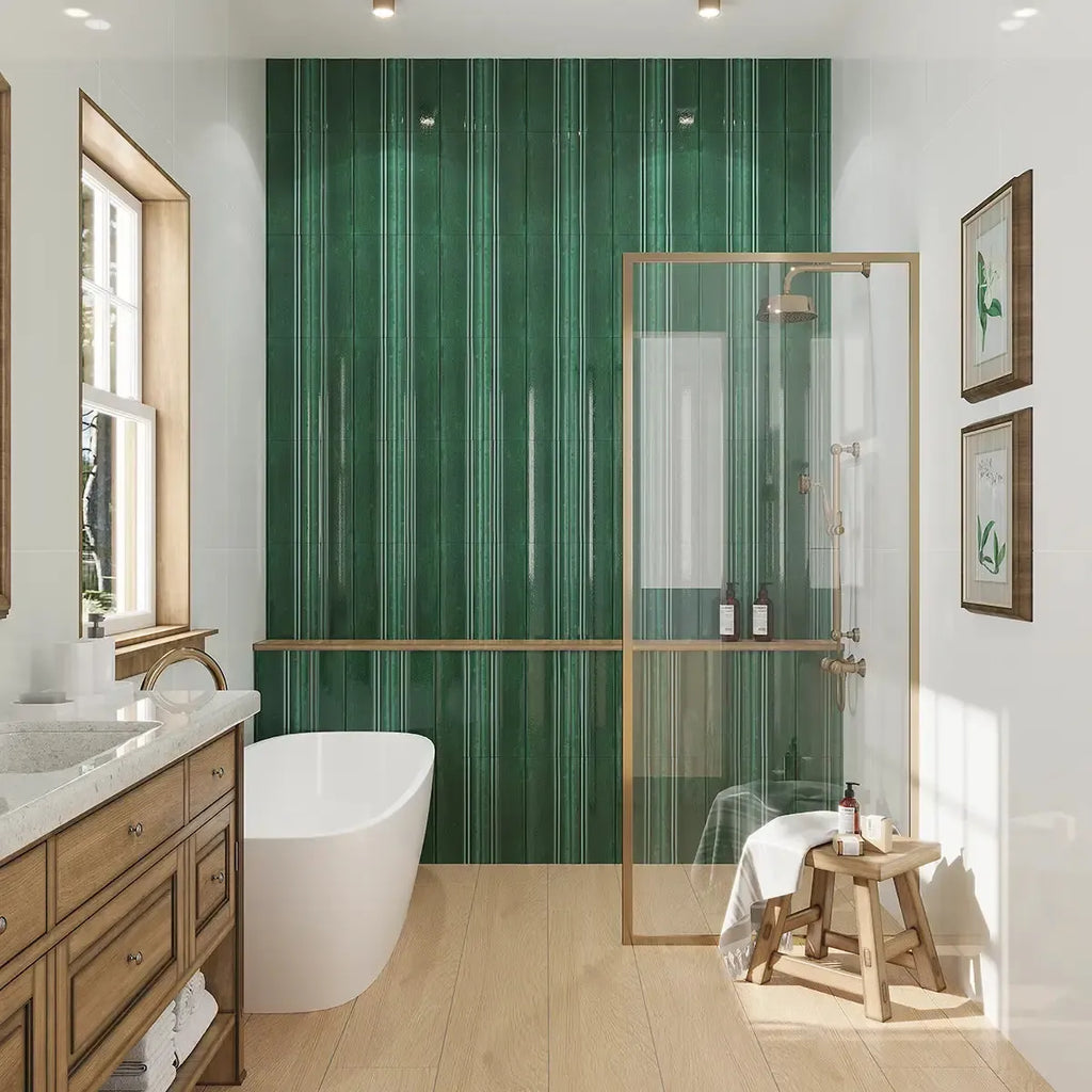 Struktura Green Dimensional Porcelain Tile | Tile Club