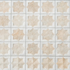 Sultana Celeste White Porcelain Tile Bathroom Accent Wall