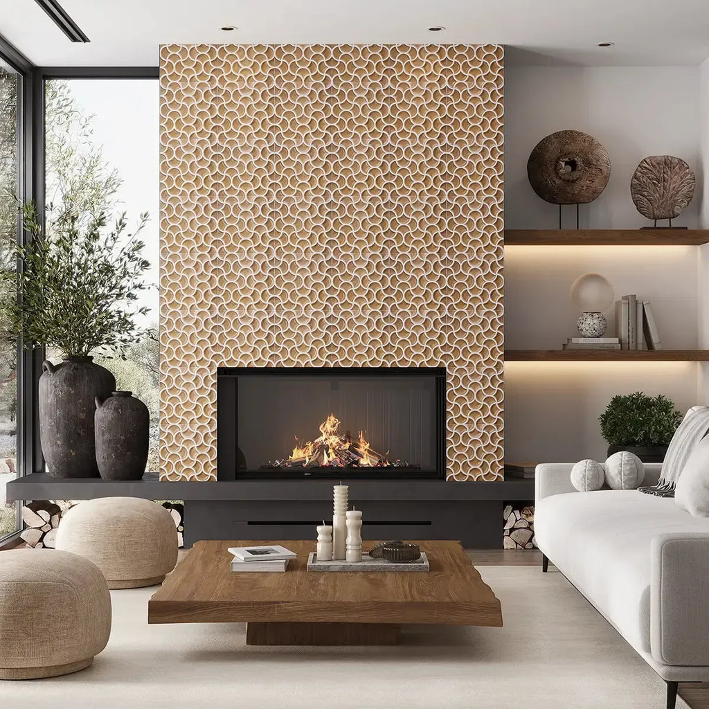 Sultana Mesh Sienna Porcelain Tile 13x13 | Tile Club