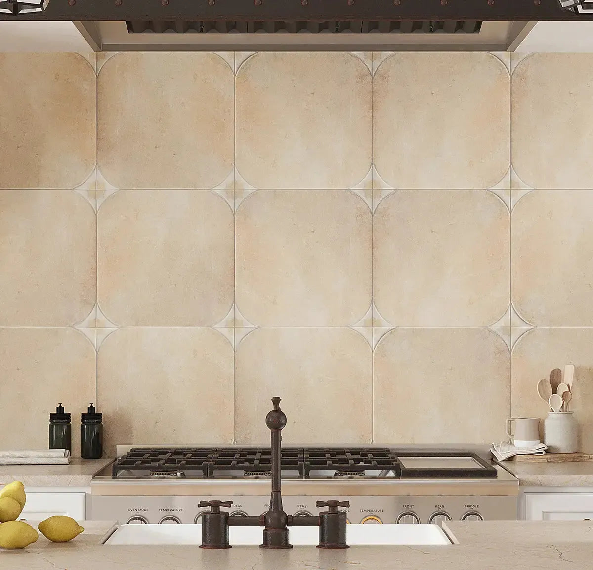 Sultana Stella Crema Porcelain Tile Kitchen Backsplash