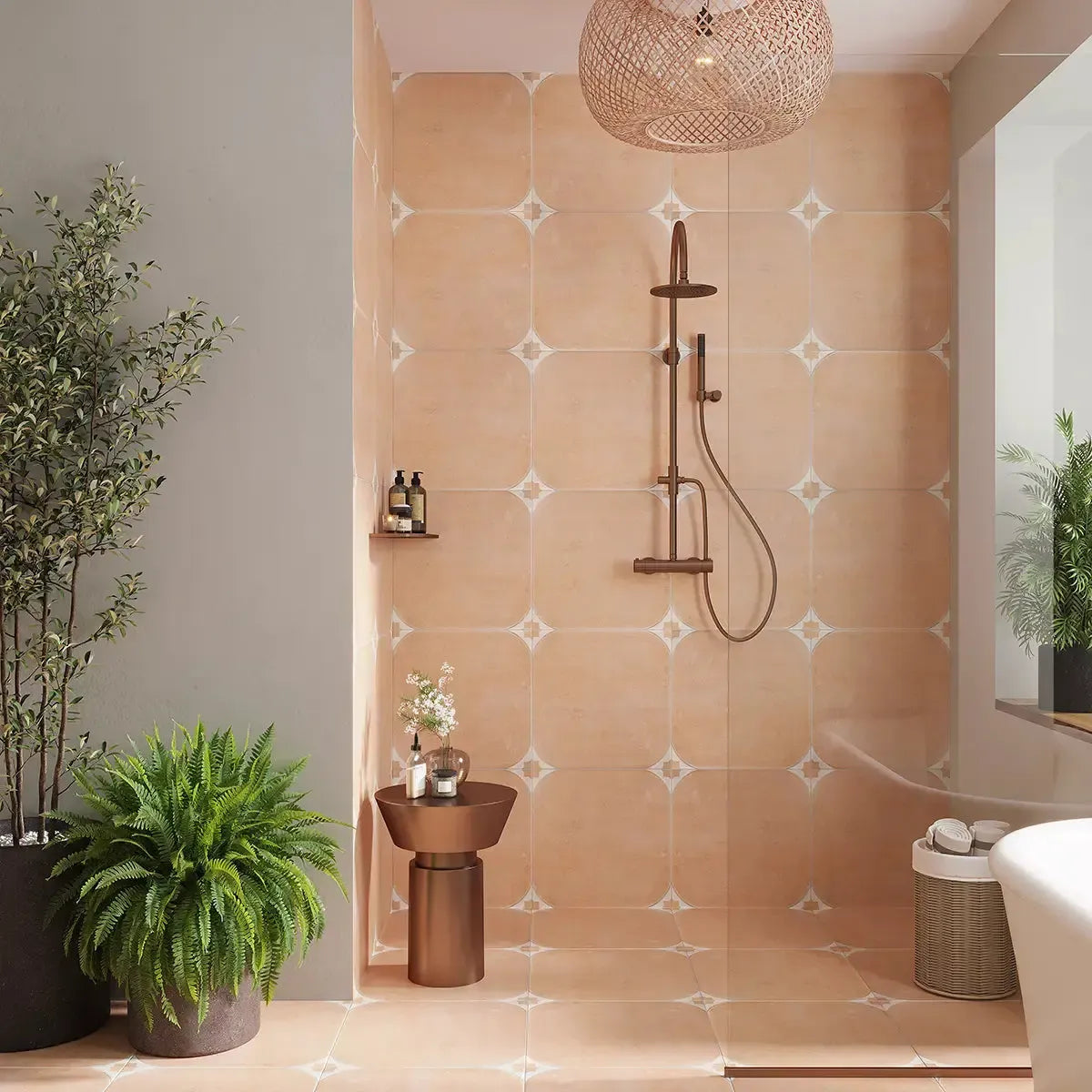 Sultana Stella Terracotta Porcelain Tile 18x18 | Tile Club