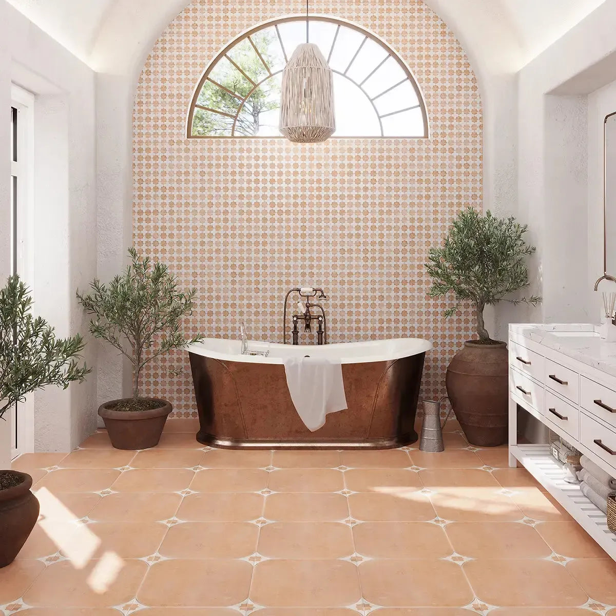 Sultana Stella Terracotta Porcelain Tile 18x18 | Tile Club