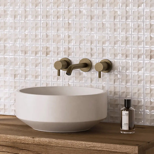 Sultana Celeste White Porcelain Tile Bathroom Accent Wall