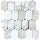 TCTS-01 White, Gray Calacatta Gold Mosaic Tile | Tile Club | Grand Background Tile