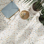 Terracotta Terrazzo Concrete Tile Speckled Floors with Multicolor Details