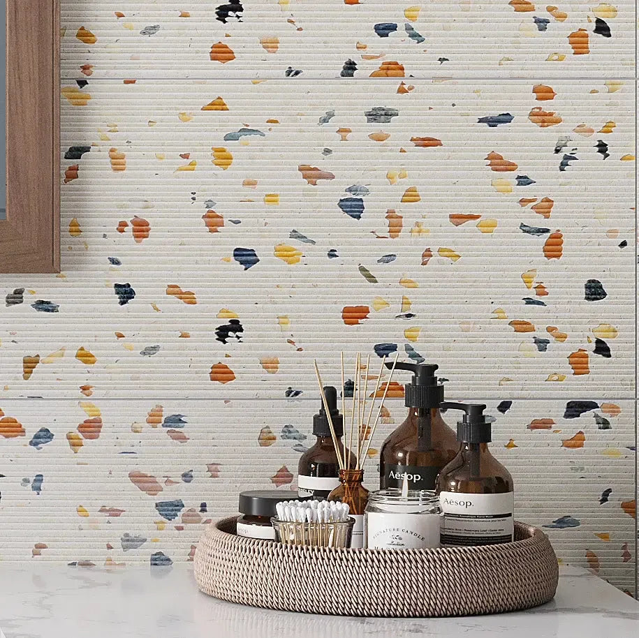 Terracotta Fluted Terrazzo Tile 12" x 24" | Tile Club