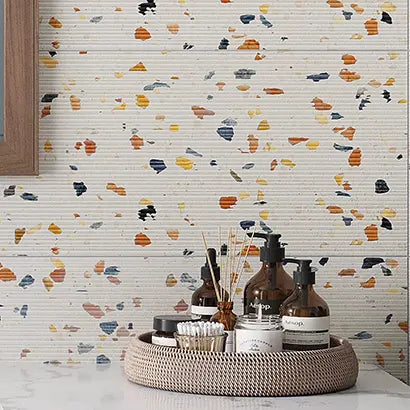 Terracotta Fluted Terrazzo Tile Sample | Tile Club