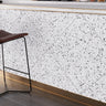 White and Black Terrazzo Square Porcelain Tile Sample