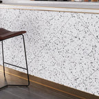 White and Black Terrazzo Square Porcelain Tile Commercial Design