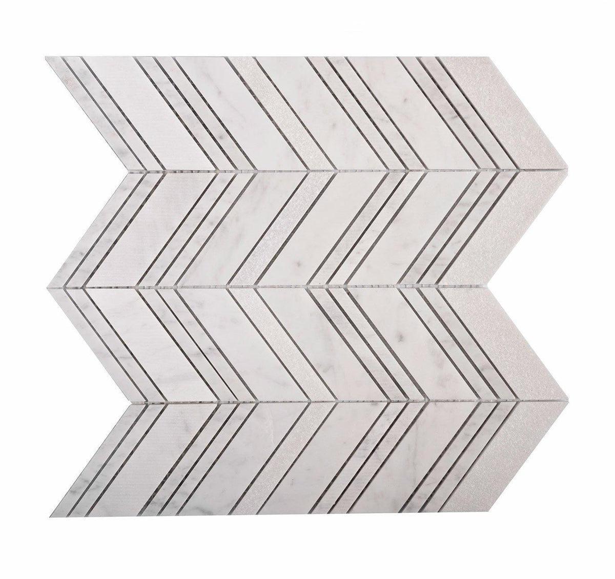 Carrara marble chevron tile