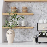 Textured Carrara Honeycomb Hexagon Marble Mosaic Tile