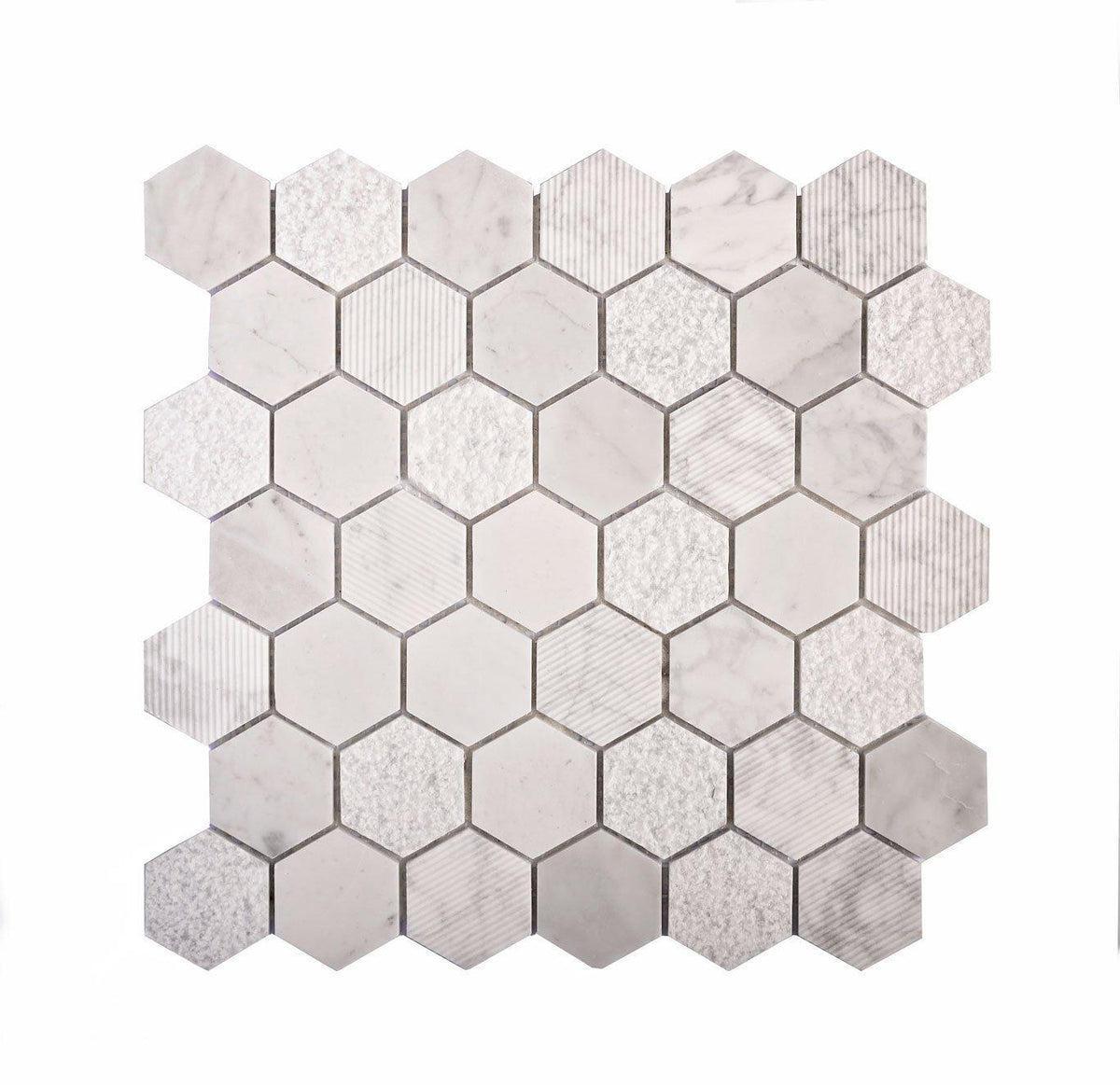 White carrara tile for kitchen and shower
