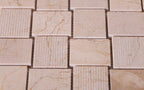 Textured Crema Marfil Brick Marble Mosaic Tile | Tile Club