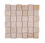 Textured Crema Marfil Brick Marble Mosaic Tile Position: 1