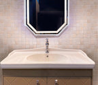 Textured Crema Marfil Brick Marble Mosaic Tile bathroom backsplash