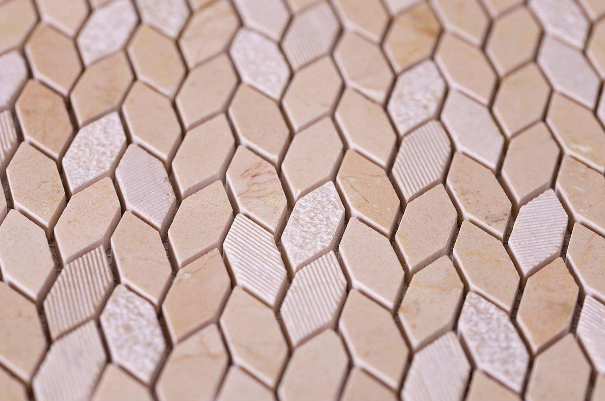 crema marfil marble mosaic tile