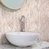 Textured Crema Marfil Leaf Marble Mosaic Tile