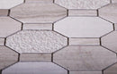 Textured Elongated Wooden Beige Hexagon Marble Mosaic Tile | Tile Club
