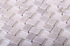 Textured Mini Brick Carrara And Glass Mosaic Tile | Tile Club