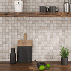 Wood look marble kitchen backsplash tile
