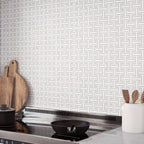 Blue and white marble basket weave backsplash for the kitchen wall