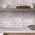 Thassos Square And Carrara Octagon Marble Mosaic Tile | Tile Club