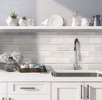 Thassos 3X6 Beveled White Marble Subway Tile | Tile Club