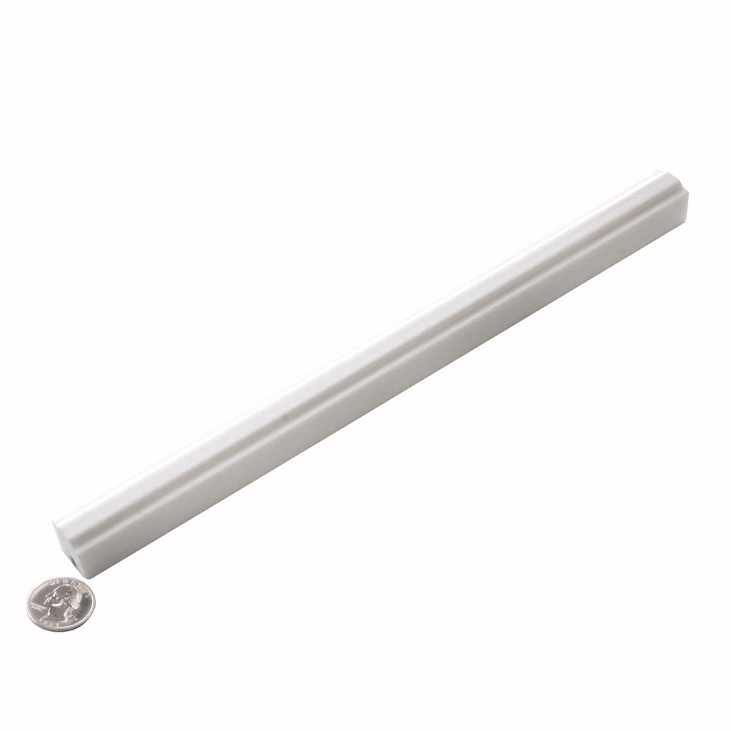 Thassos White Marble Nova Pencil Liner Polished | Tile Club