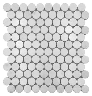 Thassos White Polished 1 inch Penny Round Marble Mosaic Tile Sample