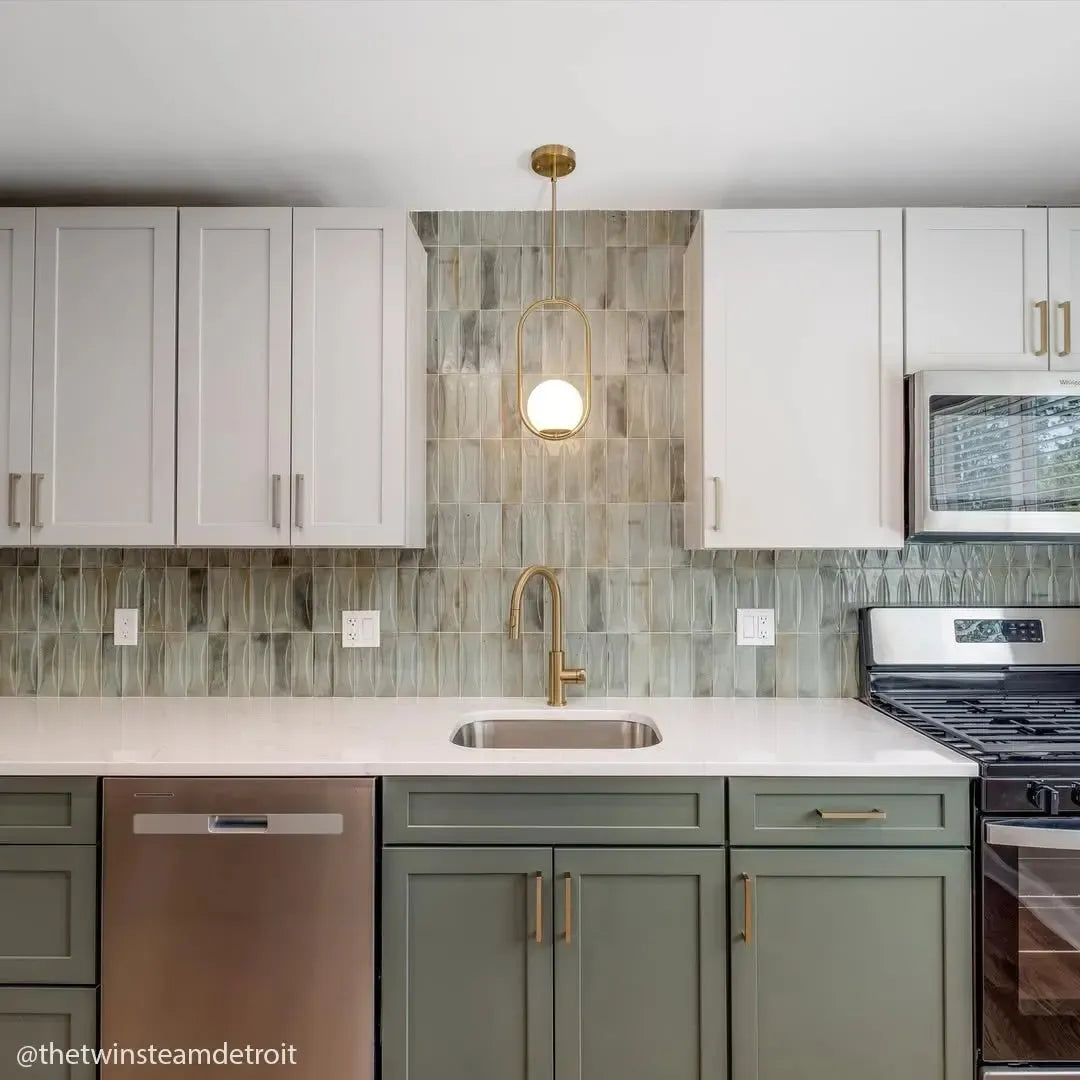Luna Arc Celadon 2.5x8 Ceramic Subway Tile | Tile Club