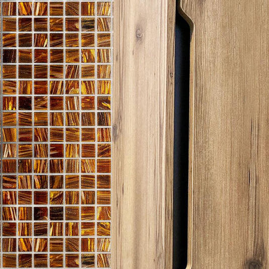 Tiger's Eye Shimmer Mixed Squares Glass Pool Tile | Tile Club