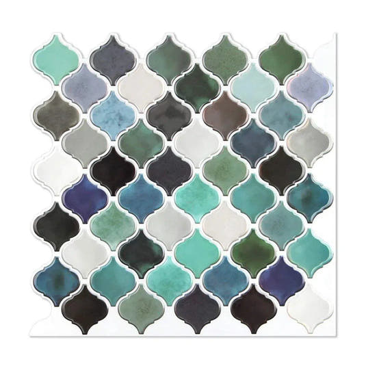 Moroccan Green Arabesque Vinyl Peel and Stick Tile Sample