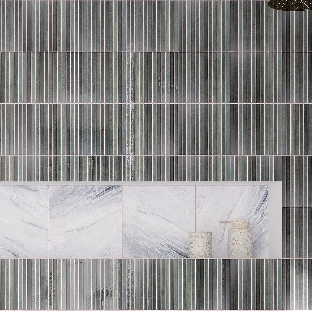 Tira Blue Ceramic Ribbon Tile | Tile Club
