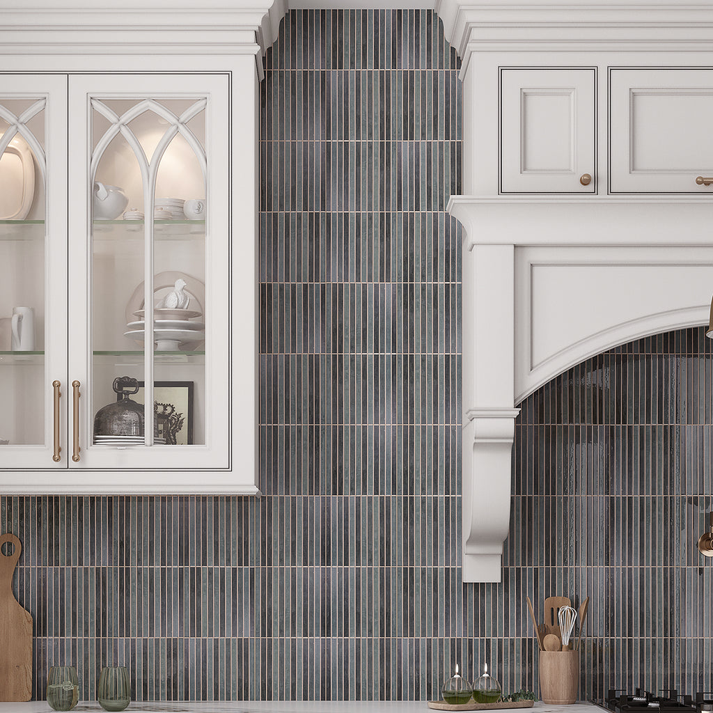 Tira Blue Ceramic Ribbon Tile | Tile Club