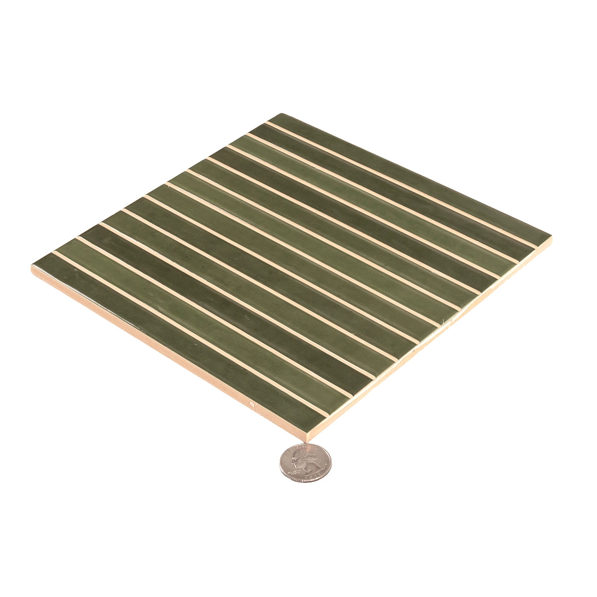 Tira Green Ceramic Ribbon Tile | Tile Club