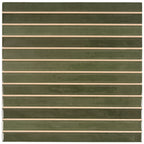Tira Green Ceramic Ribbon Tile | Tile Club