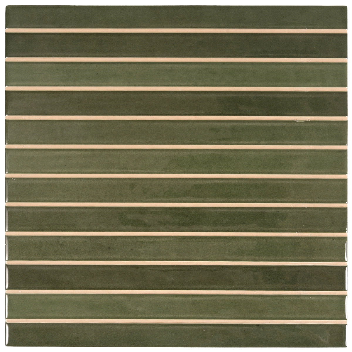 Tira Green Ceramic Ribbon Tile | Tile Club