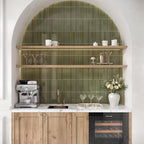 Tira Green Ceramic Ribbon Tile | Tile Club