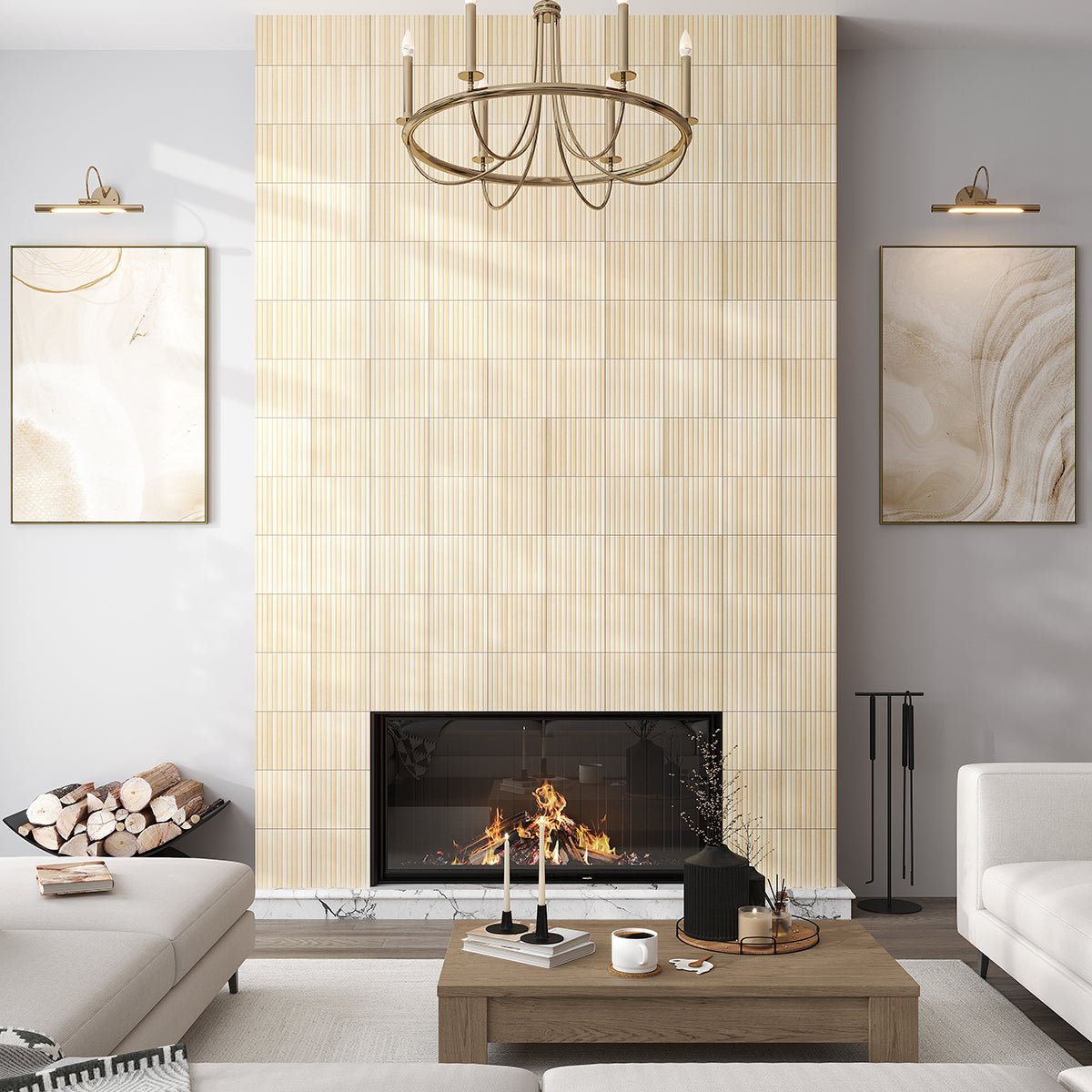 Tira Sand Ceramic Ribbon Tile