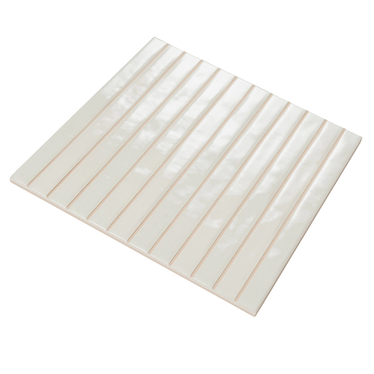 Tira White Ceramic Ribbon Tile