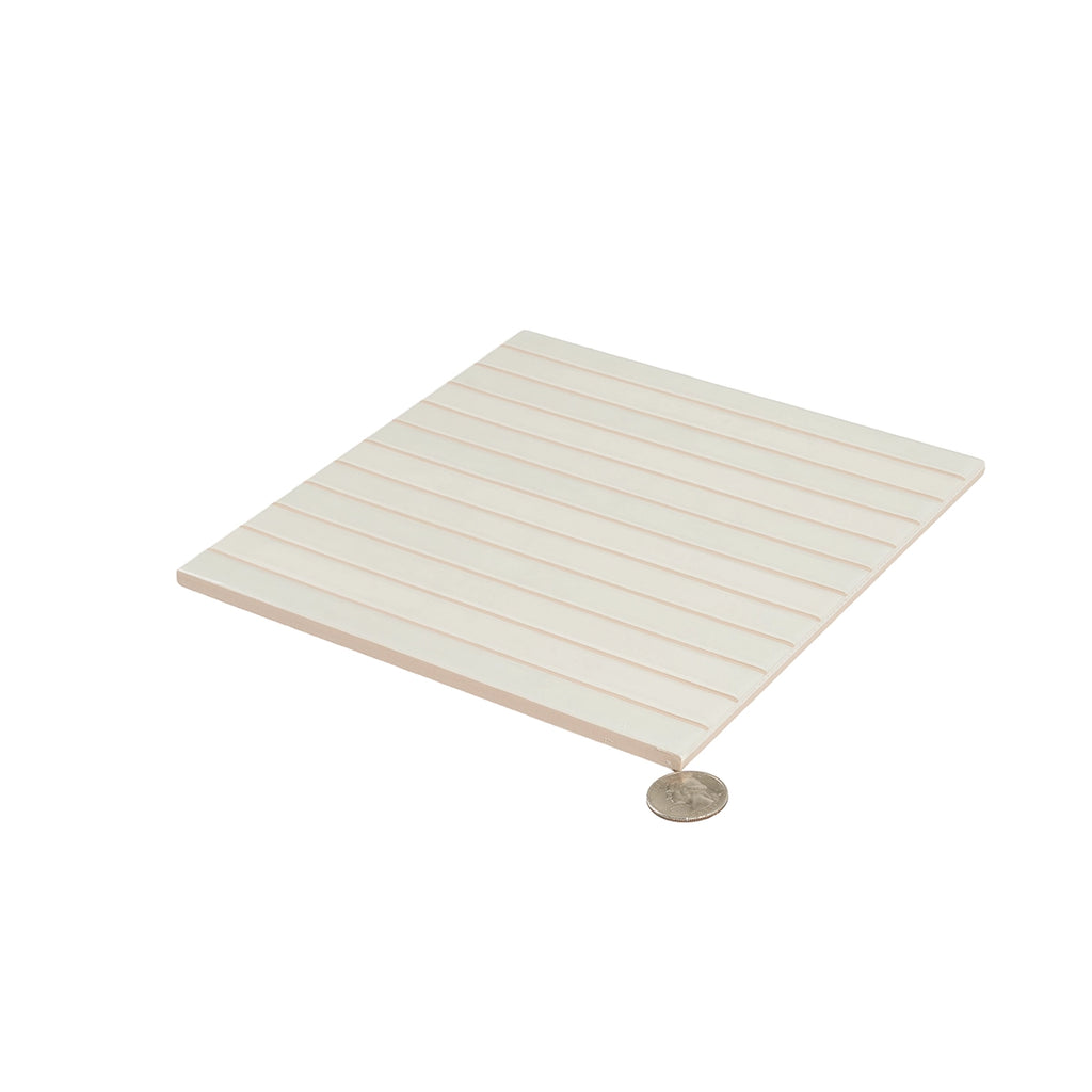 Tira White Ceramic Ribbon Tile | Tile Club