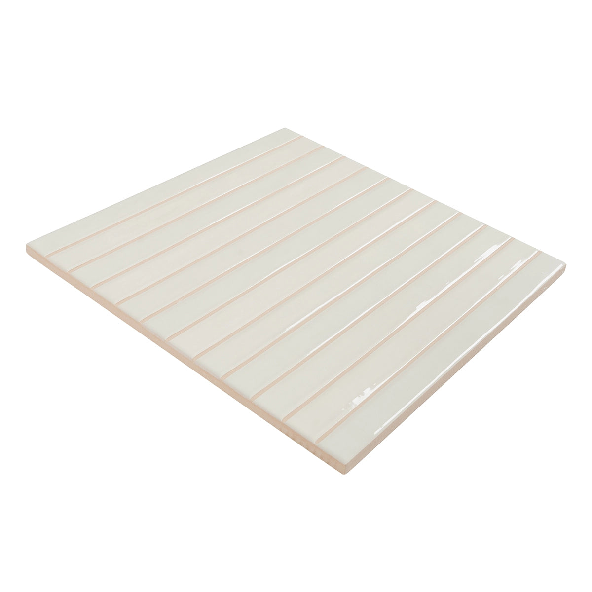 Tira White Ceramic Ribbon Tile