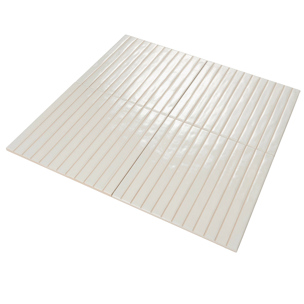 Tira White Ceramic Ribbon Tile | Tile Club