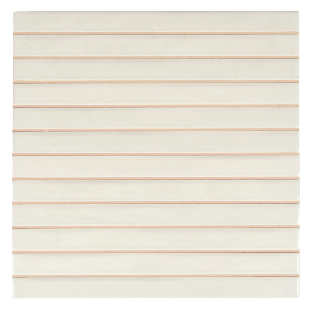 Tira White Ceramic Ribbon Tile | Tile Club