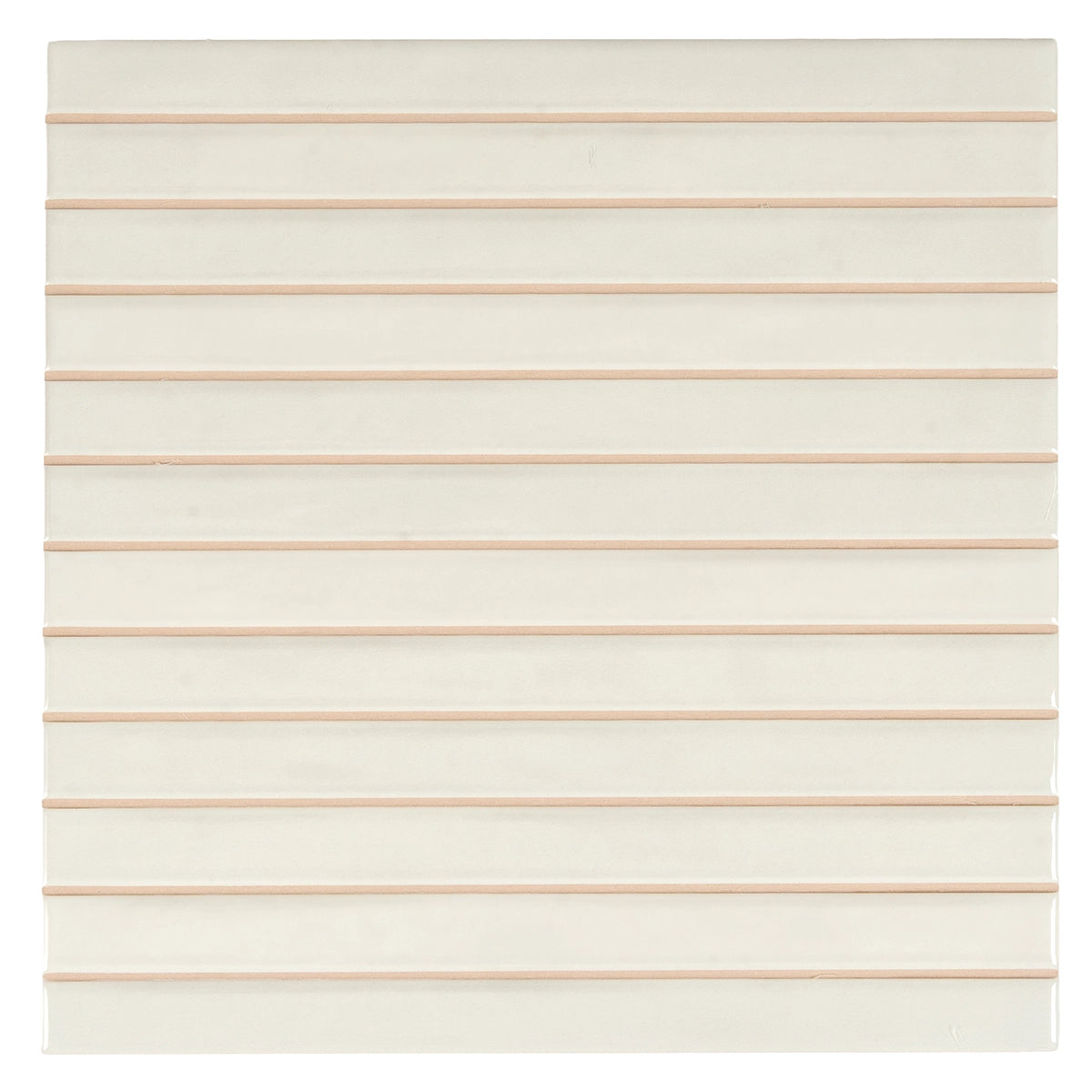 Tira White Ceramic Ribbon Tile