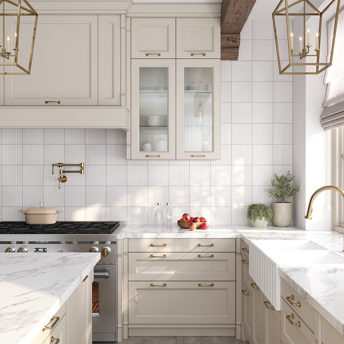Tira White Ceramic Ribbon Tile